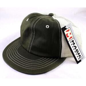 Mesh Bio-washed Baseball Cap Hat by Magic Headwear Trucker NWT Olive Green